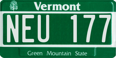VT license plate NEU177