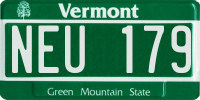 VT license plate NEU179