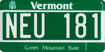 VT license plate NEU181