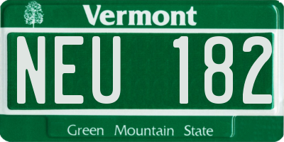 VT license plate NEU182