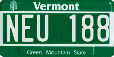 VT license plate NEU188