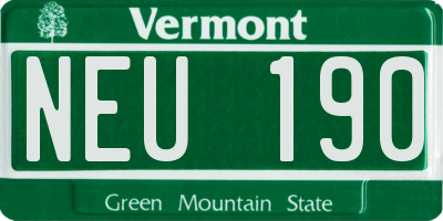 VT license plate NEU190