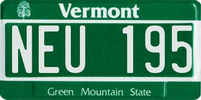 VT license plate NEU195