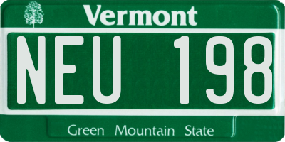 VT license plate NEU198