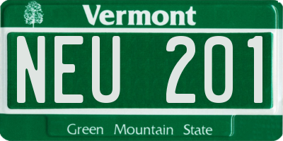 VT license plate NEU201
