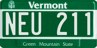 VT license plate NEU211