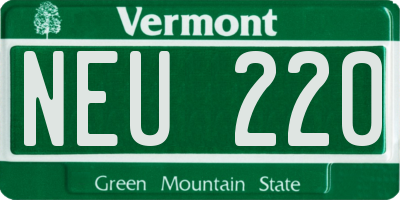 VT license plate NEU220