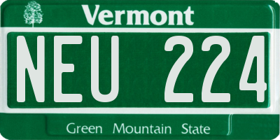 VT license plate NEU224