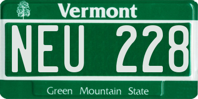 VT license plate NEU228