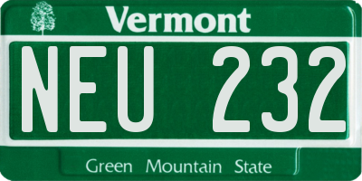 VT license plate NEU232