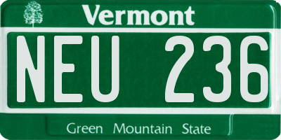 VT license plate NEU236