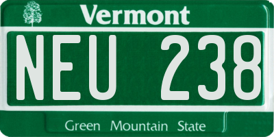 VT license plate NEU238