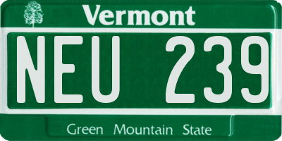 VT license plate NEU239