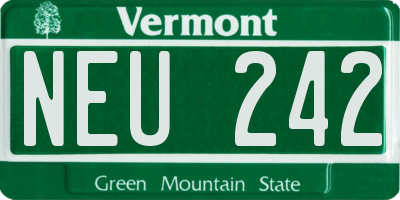 VT license plate NEU242