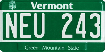 VT license plate NEU243