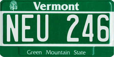 VT license plate NEU246
