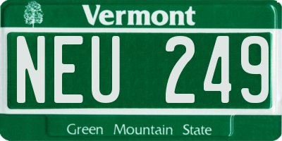 VT license plate NEU249
