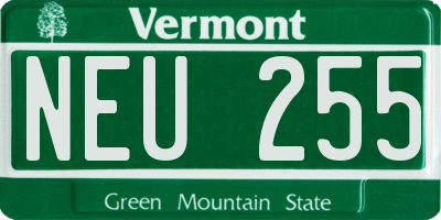 VT license plate NEU255