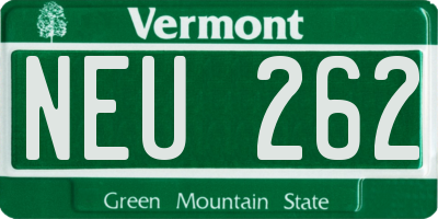 VT license plate NEU262