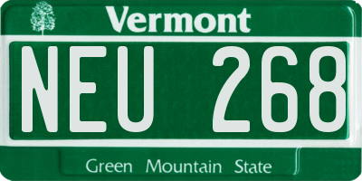 VT license plate NEU268