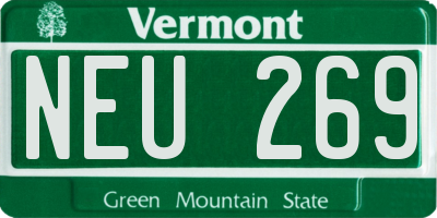 VT license plate NEU269