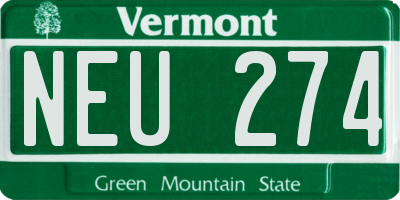 VT license plate NEU274