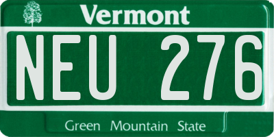VT license plate NEU276