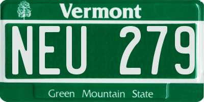 VT license plate NEU279
