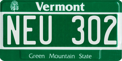 VT license plate NEU302