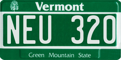 VT license plate NEU320