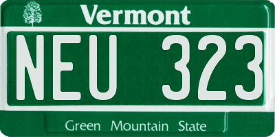 VT license plate NEU323