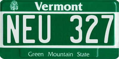 VT license plate NEU327