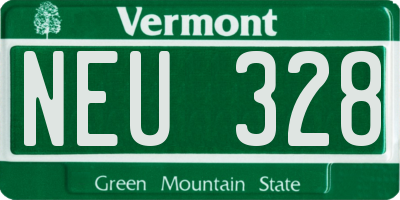 VT license plate NEU328