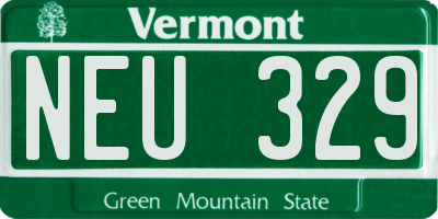 VT license plate NEU329