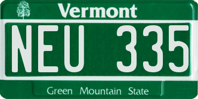 VT license plate NEU335
