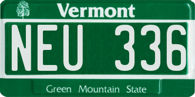 VT license plate NEU336