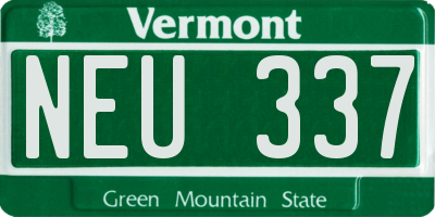 VT license plate NEU337