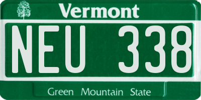 VT license plate NEU338