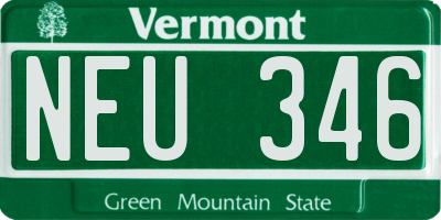 VT license plate NEU346