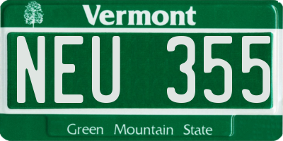 VT license plate NEU355