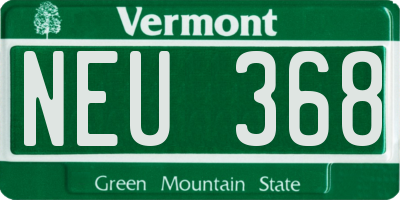 VT license plate NEU368