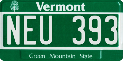 VT license plate NEU393