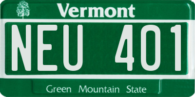 VT license plate NEU401
