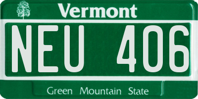 VT license plate NEU406