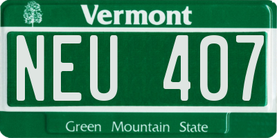 VT license plate NEU407