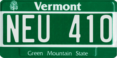 VT license plate NEU410