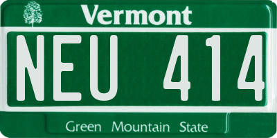 VT license plate NEU414