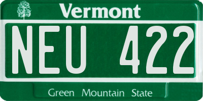 VT license plate NEU422