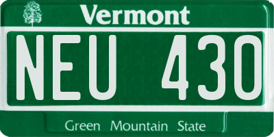 VT license plate NEU430