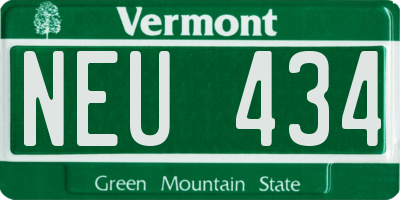 VT license plate NEU434